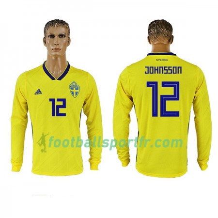 Tenue Suède Johnsson 12 Domicile Coupe du monde 2018 Maillot de Foot ML